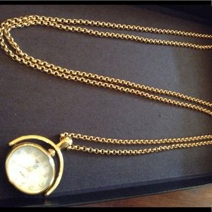 Vintage Druzy watch necklace, "CL" and Quartz mark